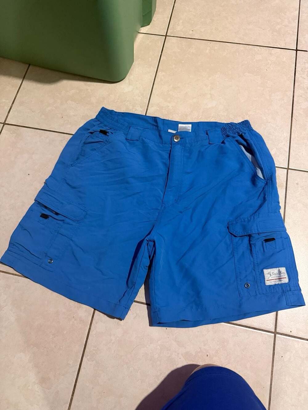 Hook & Tackle Men's Blue Nylon Fishing Cargo Shorts Size 40